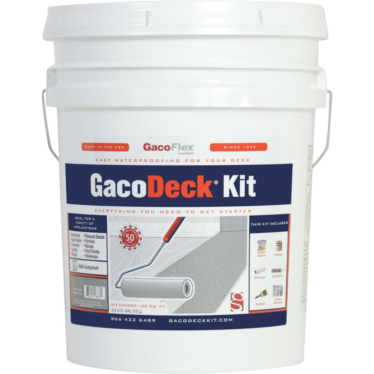Gacodeck Gacoflex Pewter Water-Based Solid Deck Coating 3.5 Gal.