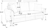 SZLIZCCC Cream Velvet Sofa Three Seater Couch??78 inches Long Sofas,Soft Sitting Sofa??Couches for Living Room, Apartment, Bedroom